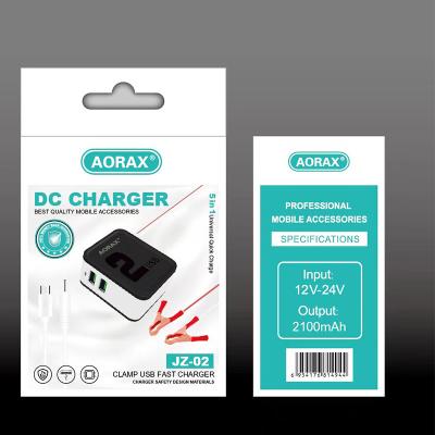 China AORAX Mobile Phone DC Clip Charger Mobile Phone Charger 4 USB Clamp Quick Charging QC3.0 for sale