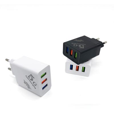 China High Quality 3 Ports Mobile Phone Charger 5V 2.4A Mobile Phone Wall Charger CE Wall USB Charger for sale