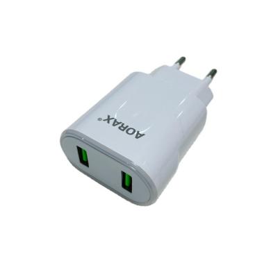 China Free Sample 2 Mobile Phone AORAX Quick Fast Charger Portable Phone USB Charger Mobile Phone Accessories 5V2.1A Charging 3.0 Adapter for sale