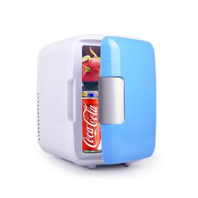 China 4L Thermoelectric Portable Car Fridge Mini Compact Refrigerators Household Office Dual Function Cooler and Heater Refrigeration Box for sale