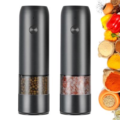 China USB Kitchen Electric Automatic Pepper Grinder Spice Salt Pepper Grinder With LED Light Adjustable Coarseness Refilling Mill for sale