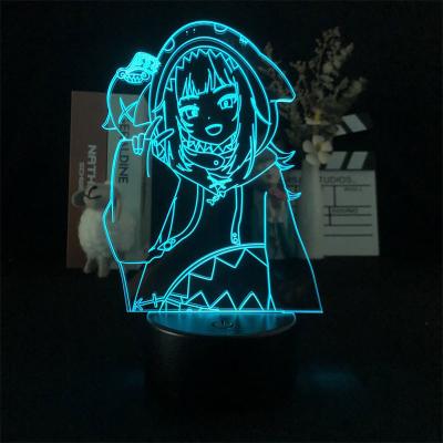 China Genshin Industrial Impact Noelle Game 3D Led Night Light Alarm Clock Base 7 Color With Remote Decoration Office Bedroom Children for sale