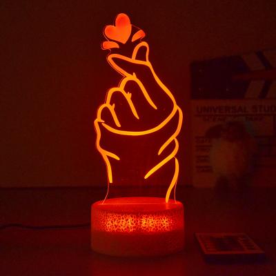 China Industrial Love Heart Wedding Valentine Colorful LED Lamp for sale