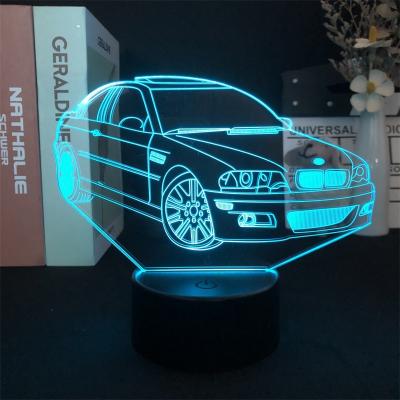 China Industrial 3D LED Illusion Racing Car Model Night Lamp USB LED 7 Colors Table Flashing Lamp as Novelty Gifts Lights and Room Decorations for sale