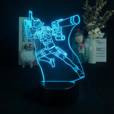 China Industrial 3D Night Light Alarm Clock Base 7 Lamp Color With Remote Attack On Titan Kenny Ackerman Japanese Anime Manga Decor Gift for sale