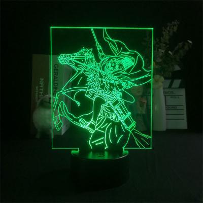 China Industrial Anime Attack on Titan 3d Lamp Erwin Smith Light for Bedroom Decoration Kids Gift Attack on Titan LED Night Light Erwin Smith for sale