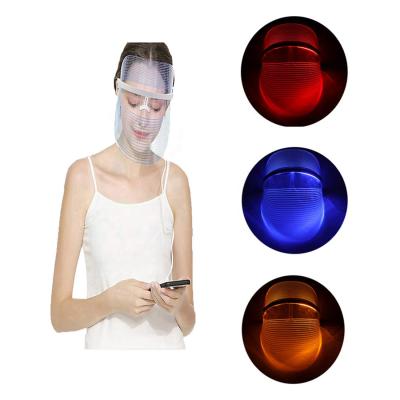 China 2020 Blood Vessels Removal Silicone New Purg Glow Luminous 3 Color Multi Skin Care Color Latest Therapy Photon Light Face Facial Led Mask for sale