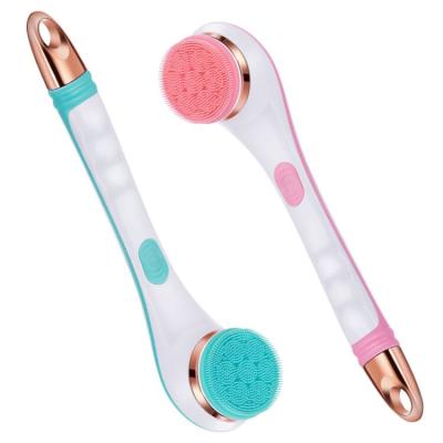 China Long Handle Body Brush Waterproof Silicon Rechargeable Electric Massage Electric Bath Brush for sale