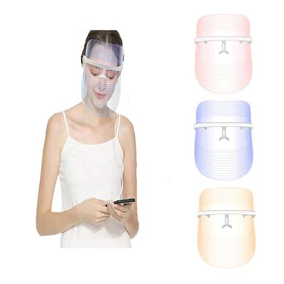 China Blood Vessel Removal 3 Colors Korea Glow Photon Infrared Rechargeable Silicone With Beauty Colorful Flashing Light Up Therapy Face Facial Led Mask for sale