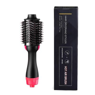 China Custom RV Logo 3 In 1 Hair Curler Irons Brush Dryer Machine Permanent Hair Straightening Comb Hair Straightener for sale