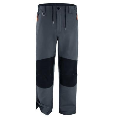 China Anti-wrinkle outdoor sports pants with load drawstring pants pocket gusset zipper leg large size casual plus fleece pants for sale