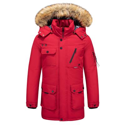 China 2021 Winter Anti-wrinkle down jacket warm style new outdoor workwear men long coat men and thick fur collar coat for sale