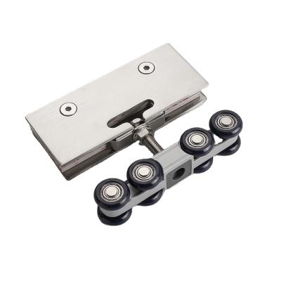 China Modern stainless steel heavy duty hanging glass sliding door rollers wheel for sale