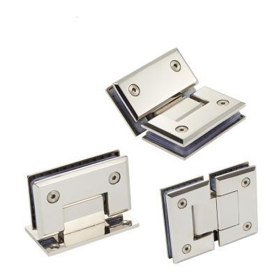 China Modern High quality zinc alloy 90 degree shower door glass hinge pivot Glass Clamp Bathroom clip for sale