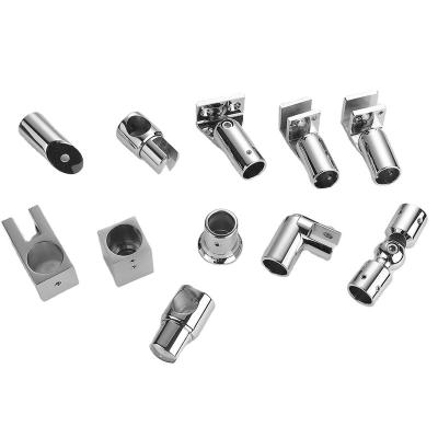 China Modern Tube Holders For pipe to Glass hardware Chrome Bathroom Pipe Support Connector for sale