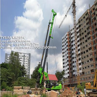 China 285 KN.M 80m Interlocking Kelly Bar Borehole Drilling Machine TYSIM KR285C Max. Drilling Diameter 2500mm   Depth 80m for sale