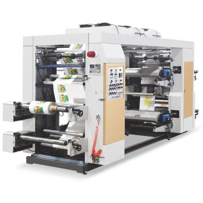 China Cheap Garment Shops Four Colors Double Sides Printing BOPP HDPE LDPE Polyethylene Plastic Bag Film Rolls Biodegradable Flexo Printing Machine for sale