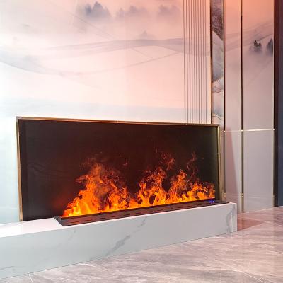 China Can touch the flame hot sale 1500mm fireside simulation indoor luxury 3d water vapor electric fireplace directly for sale