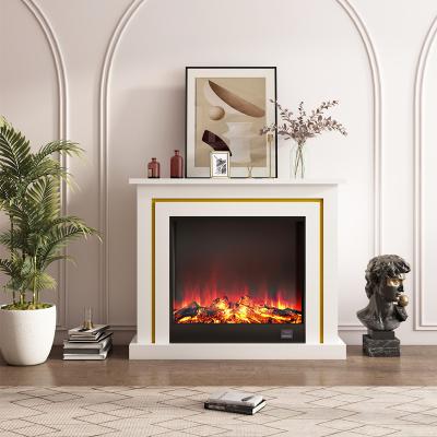 China 1200mm Modern Design Modern White Marble Fireplace TV Stand Decorative Heating Electric Fireplace With TV Stand for sale