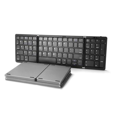 China Black B089 Layout Mini Folding Wireless Keyboard Layout Foldable Slim Portable Tablet Keypad Wireless Keyboard for xiaomi TV box for sale