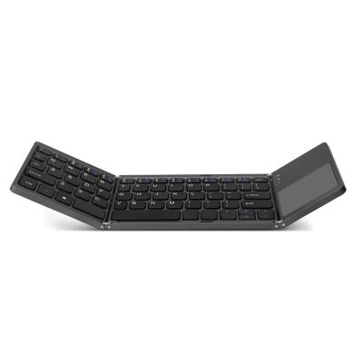 China Three Layer B033 Wireless Special Folding Keyboard Mini Wireless Keyboard With Touchpad for sale