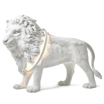 China European Lion Sculpture Floor Lamp Modern Nordic Postmodern Living Room Lamp Villa Hotel Large Model Room Lamps for sale