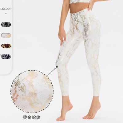 China New Style Breathable Custom Women's Fitted Stretch Yoga Pants High Waist Fitness Workout Sportswear Snake Printed Leggings for sale