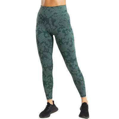 China New Logo Recycled Lady Sport Gym High Waist Custom Breathable Workout Fitness Women Yoga Pants Seamless Camouflage Gaiters for sale