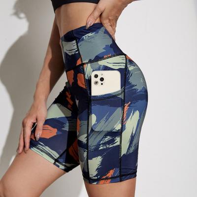 China Wholesale Recycled Customized Breathable High Quality Sublimation Gym Wear For Women Workout High Waist With Pockets Yoga Shorts for sale