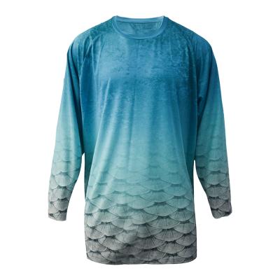 China Customized Design UPF 50+ Anti-UV Fishing Shirts Sublimation Long Sleeve Fishing To Use Recycled Fishing Shirts for sale