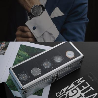 China Aluminum Interesting Packaging Watch Box Jewelry Aluminum Box Display Box Aluminum Wristwatch Storage Box Interesting Transparent Stained Glass for sale