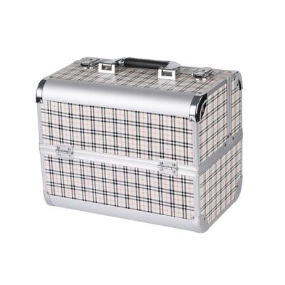 China Fashion Factory Aluminum Alloy Beauty Box Cosmetic Case Beauty Salon Tattoo Manicure Professional Tool Suitcase for sale