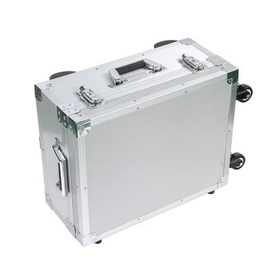 China Aluminum panel factory high quality rolling aluminum frame+aluminum trolley instrument tool case for sale