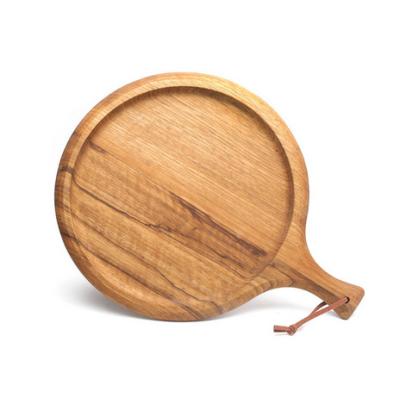 China Sustainable Round Unpainted Cutting Board Solid Wood Nordic Wind With Handle Bread Board Cheese Board Small Acacia Wood Pizza for sale