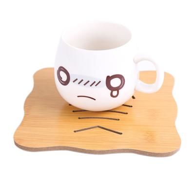 China Viable Wooden Bamboo Wood Pad Insulation Pad Creative Mug Cup Table Place Dish Mat for sale