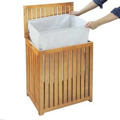 China Bathroom Laundry Basket Modern Hot Selling Natural Washing Natural Bamboo Luxury With Lid for sale