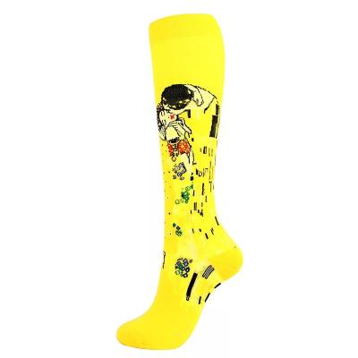 China Custom Knitted Jacquard Colorful Logo Men's Medical Compression Socks Stockings Moq Breathable 20-30 15-20 mmHg Men for sale