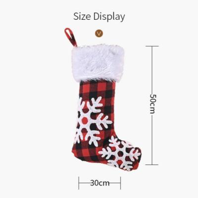 China 2021 Handsome 3D Green Fleece Christmas Elf Luxury Stocking With Legs Gift Bag Christmas Tree Decorations Wholesale Sock for sale