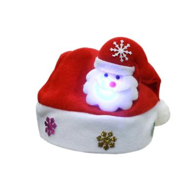 China Christmas decoration supplies 2021 winter holiday Christmas party pom pom led hat children led instant hat ladies led Christmas knitted woolen hat for sale