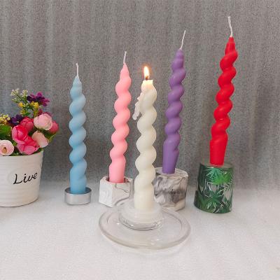 China Relighting Candle Spiral Candle Supper Orange Candles 7.5inch For Holiday Wedding Party Wax Unscented Dinner Candle for sale