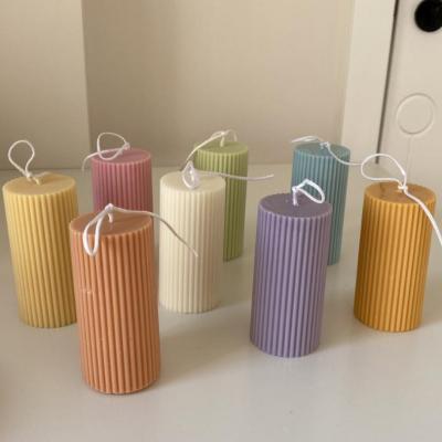 China Birthdays Cylinder Columnar Candle Decoration Smokeless Handmade Korean Popular Soy Wax Candles for sale