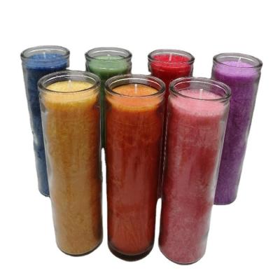 China Religious activities cheap spiritual wholesale saint for 7 days Jesus Glass Candles long burning for sale