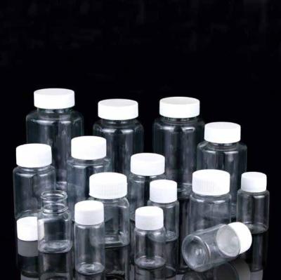 China Empty Plastic Food Clear Bottles With Screw Cap Solid Powder Capsules Pill Tablet Holder Storage Box for sale