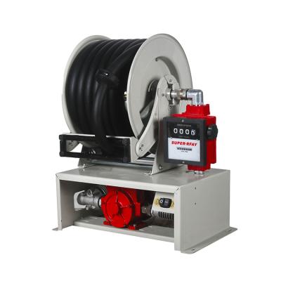 China Adjustable Automatic Equipment 12V Heavy Duty Dispensing Hose Reel With Pump For Refueling for sale