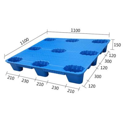 China 1100*1100*150mm Wholesale Cheap Durable Stackable Single Faced Blow Molding Plastic Pallet for sale