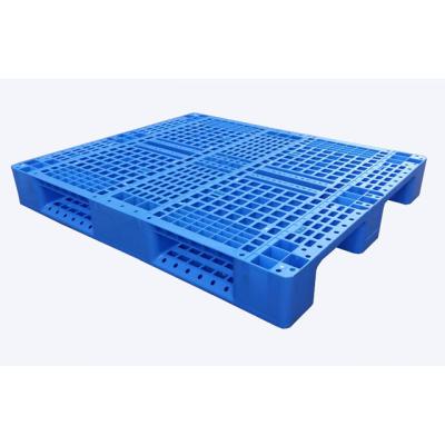 China Single Faced Virgin Steel Reinforced HDPE 1200*1000 Material Stretching 1 Ton Plastic Mesh Pallet For Logistics for sale