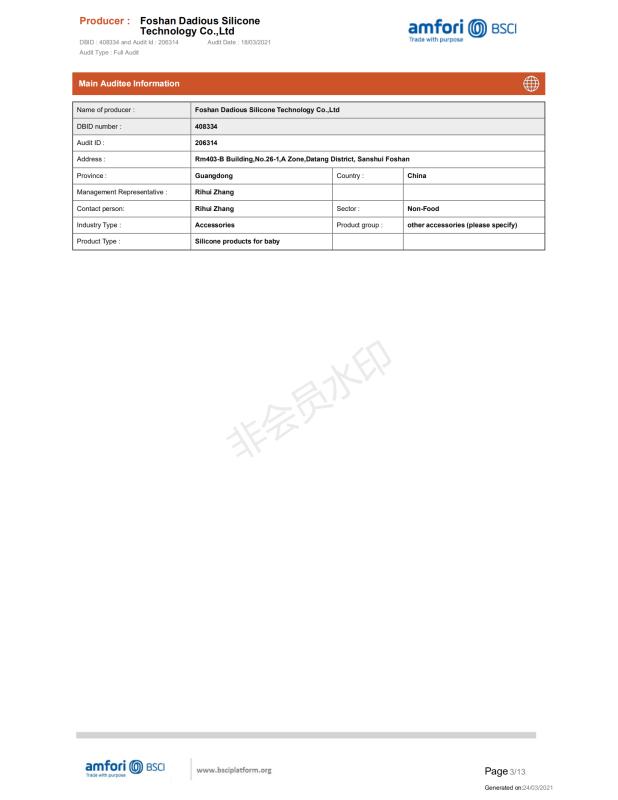 BSCI - Guangzhou Dadious Baby Co., Ltd.