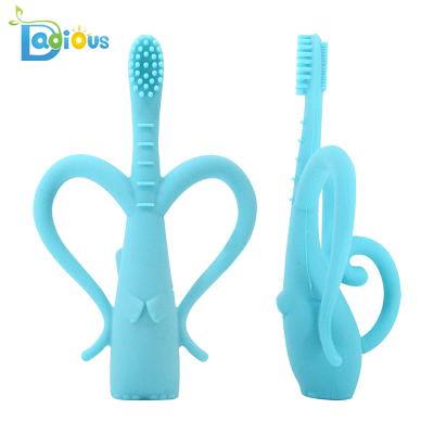 China Best Selling Soft Products BPA Free Toothbrush With Silicone Bristle Soft Baby Training Toothbrush for sale