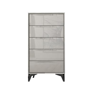 China New Chinese / Gray High Gloss Chest Modern 5 Drawer Chest Furniture Chest Of Drawers Modern for sale