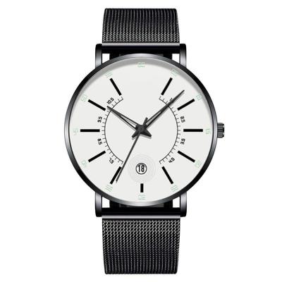 China Best Selling Automatic Watch Man Date Quartz Watch Stainless Steel Mesh Watch Perfect Japan Movement for sale